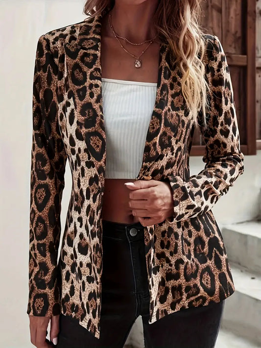 Scarlett – Blazer elegante con estampado de leopardo