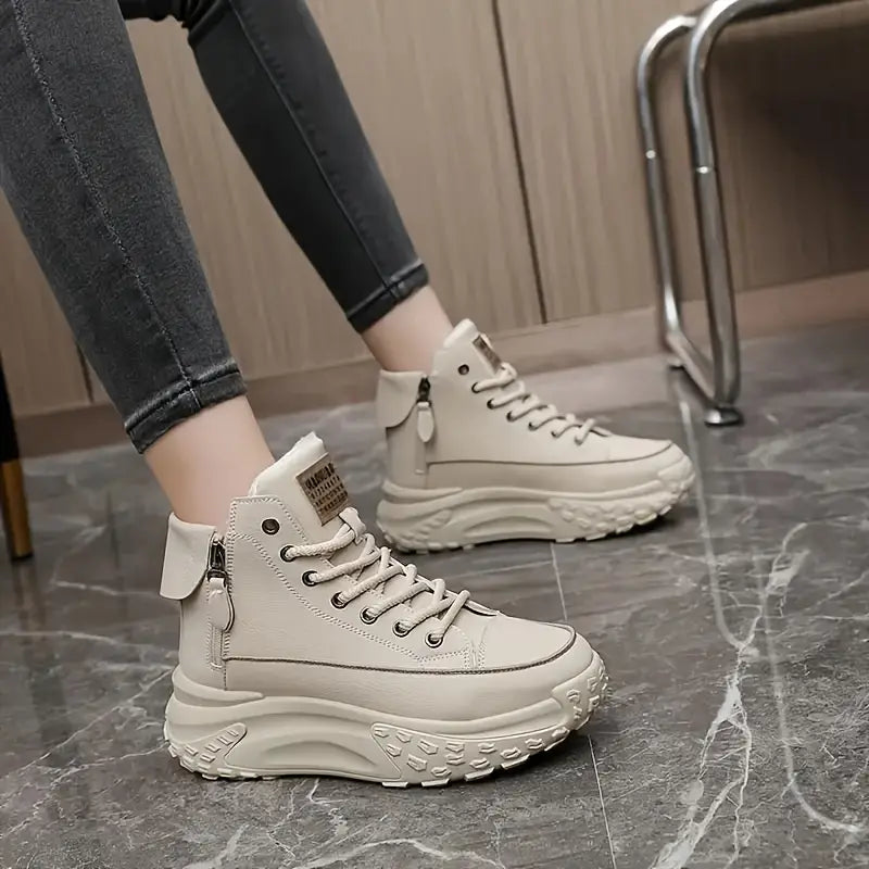 Vera - Botines de plataforma con forro de felpa