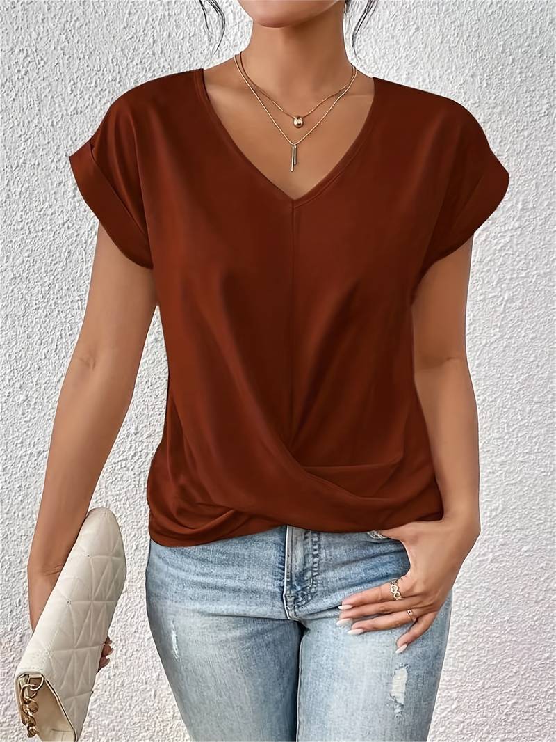 Tiara - Camisa casual elegante con cuello en V