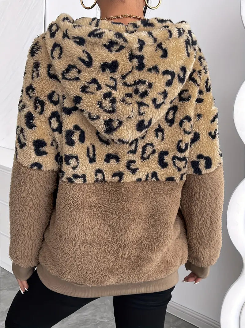 Barkha – Sudadera con capucha y estampado de leopardo