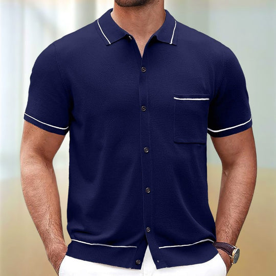 Mathew - Elegante polo abotonado de manga corta