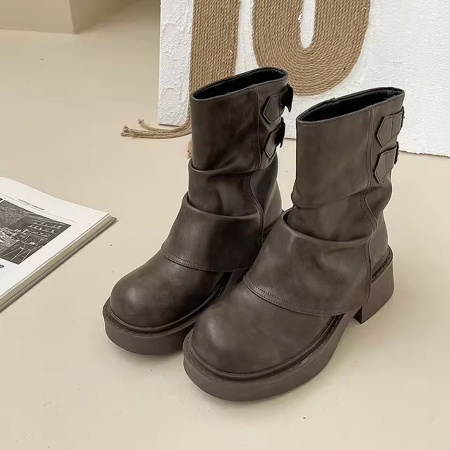 Augusta – Botas sin cordones de cuero vintage