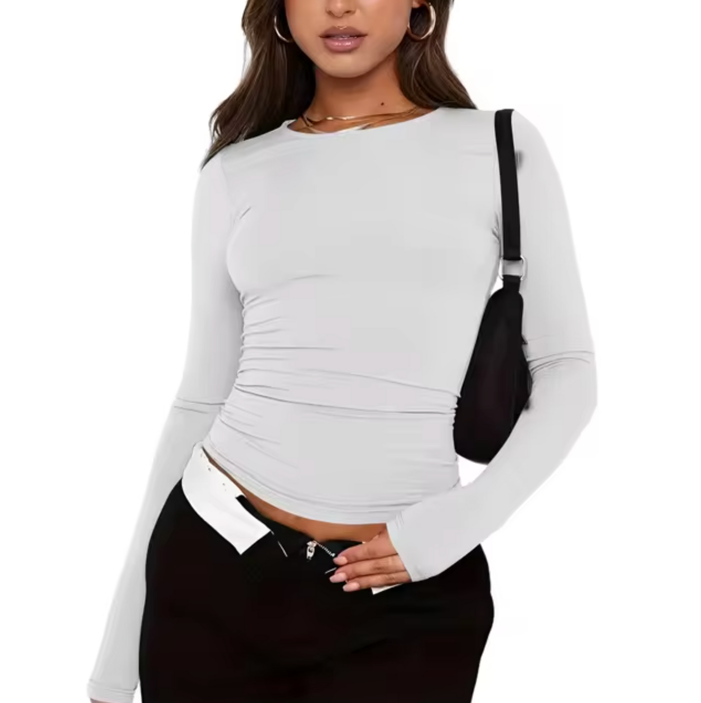 Beverly – Camisa manga larga cuello redondo