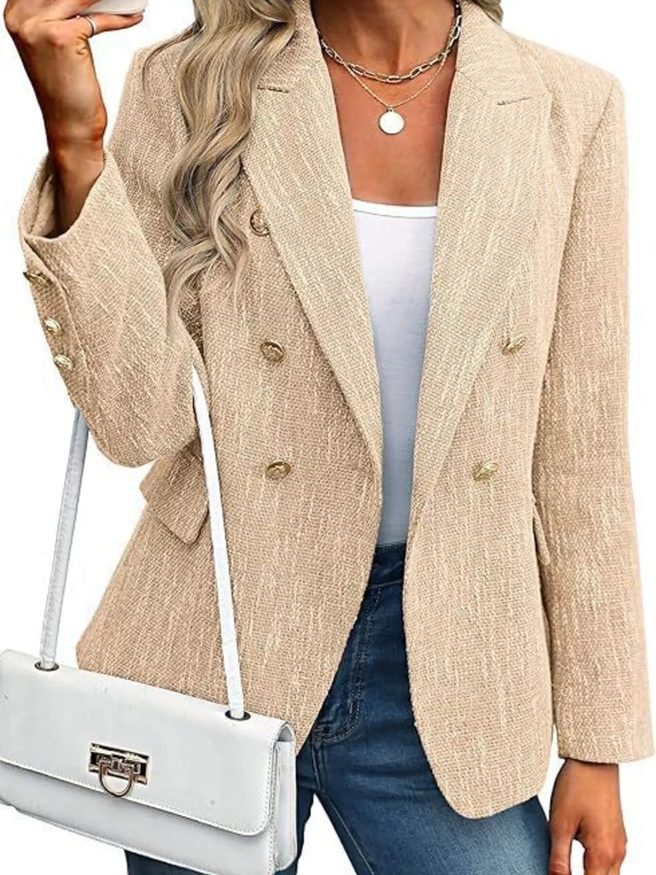 Alesia - Elegante blazer de doble botonadura con solapa