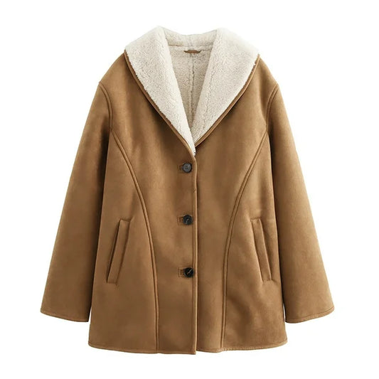 Aunika – Chaqueta vintage con forro de felpa