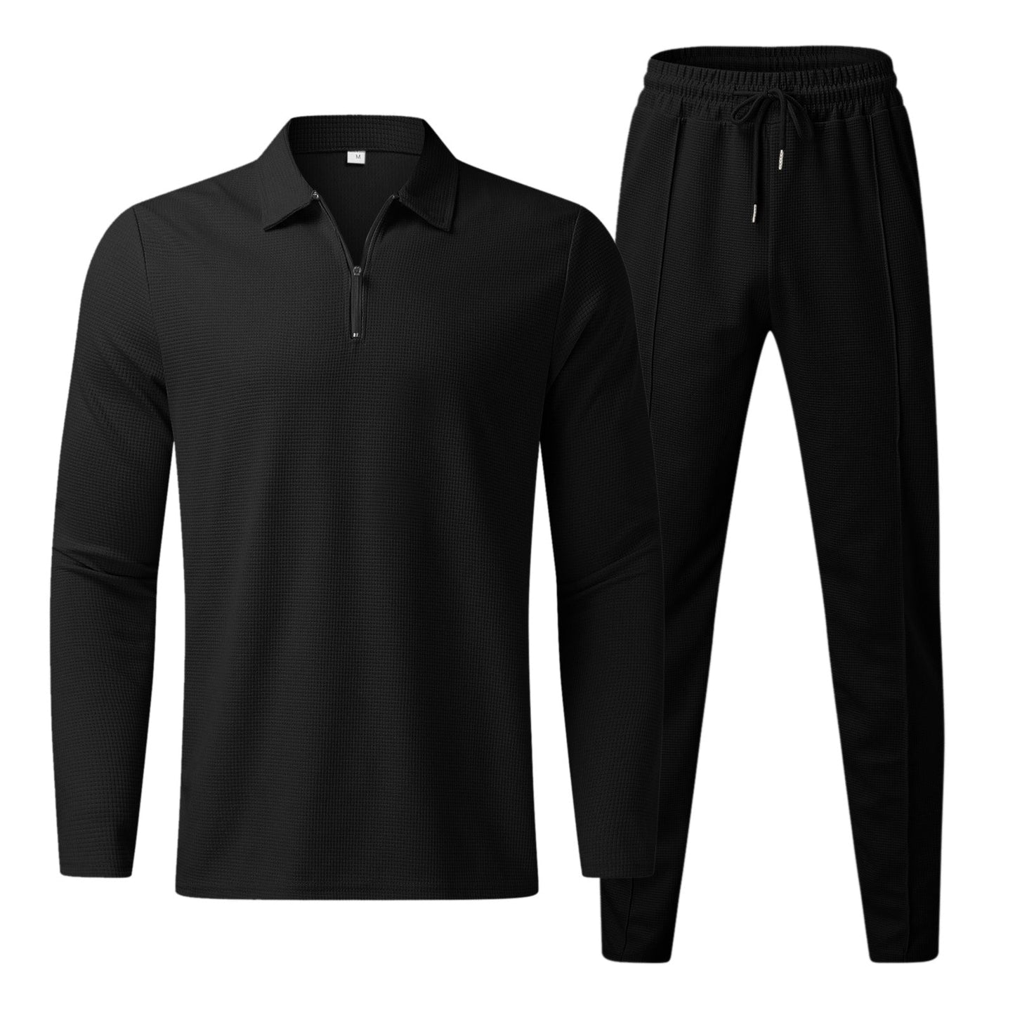 Harvey - Elegante y cómodo conjunto de polo de manga larga y pantalón