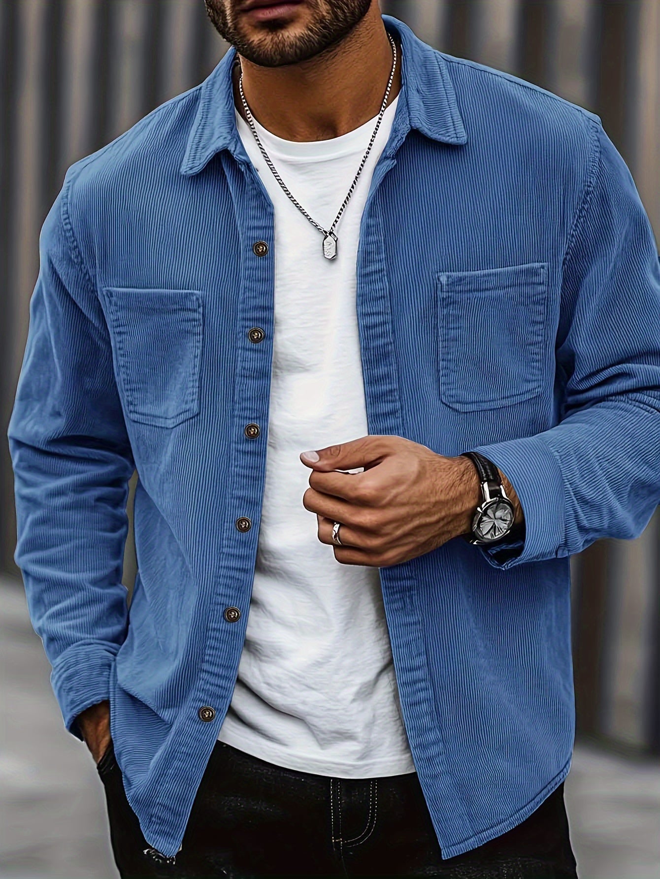 Alvin - Elegante chaqueta abotonada de pana