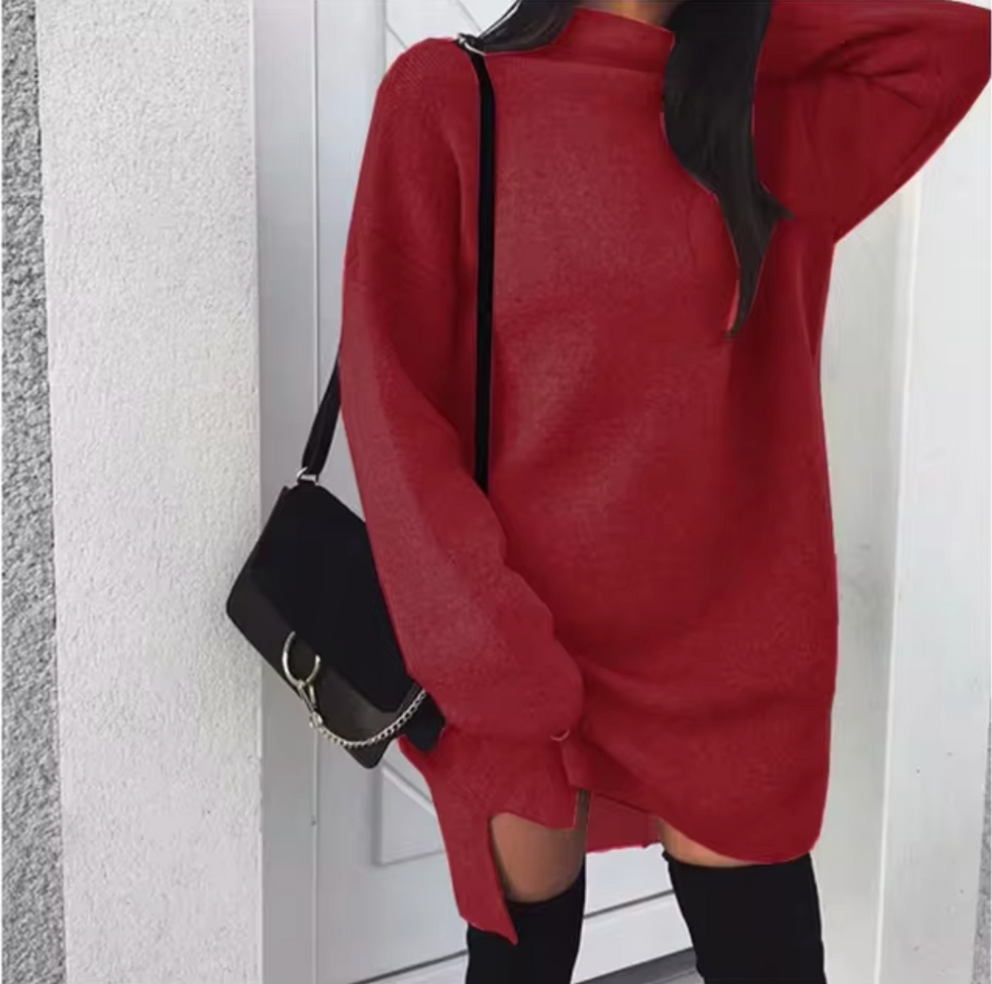 Bezy – Vestido de punto holgado con cuello vuelto