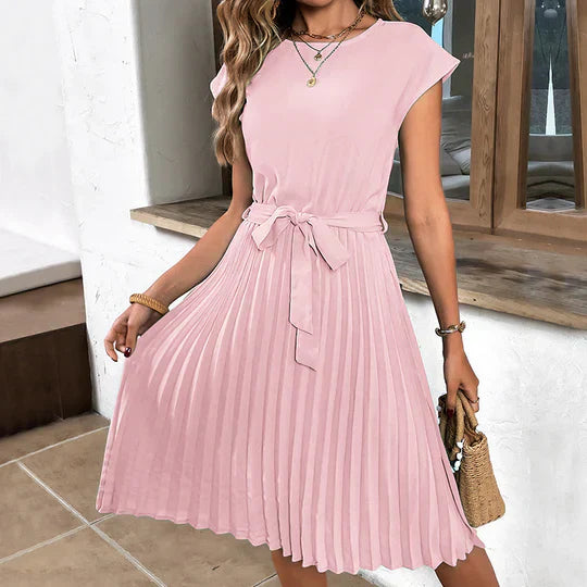 Brielle - Elegante vestido midi plisado de línea A
