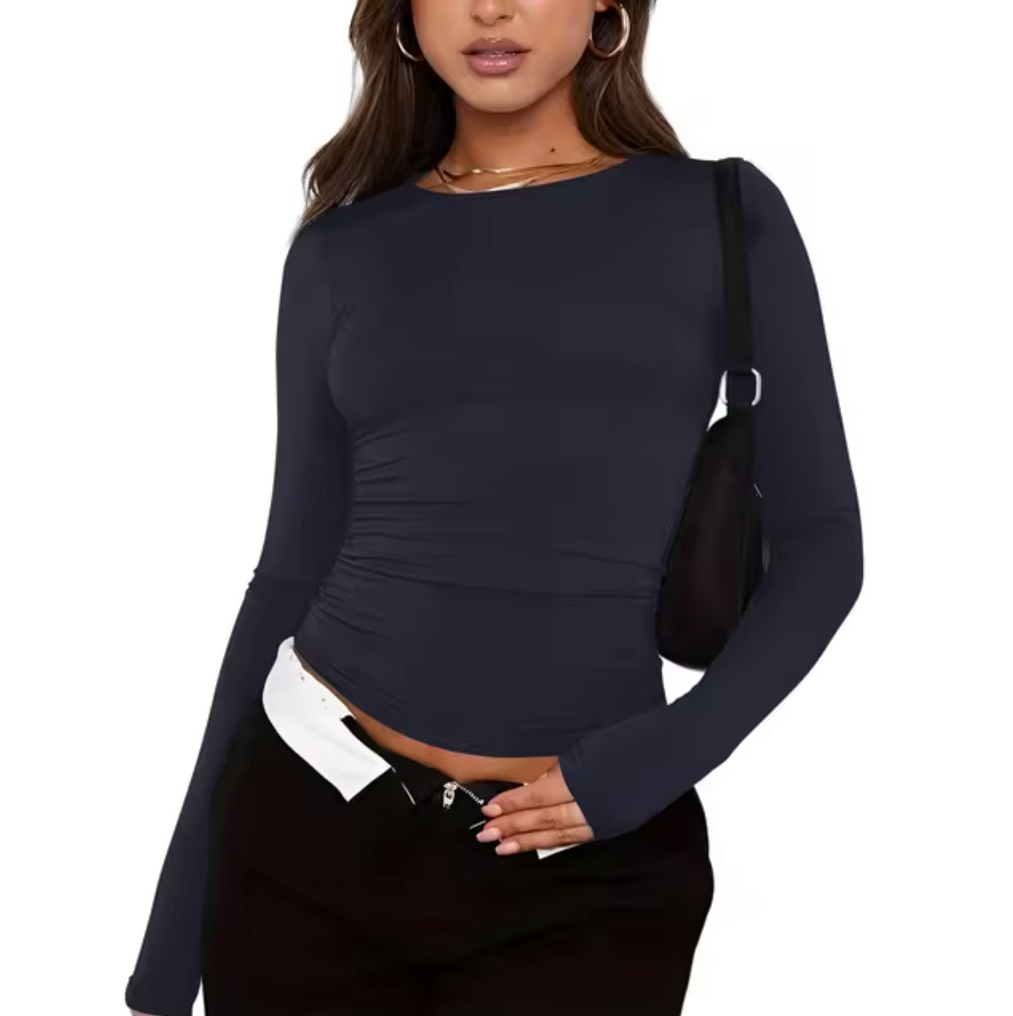 Beverly – Camisa manga larga cuello redondo