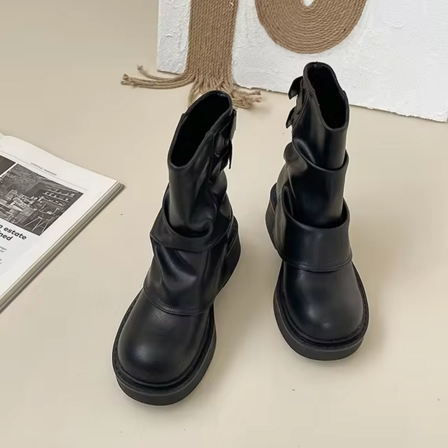 Augusta – Botas sin cordones de cuero vintage