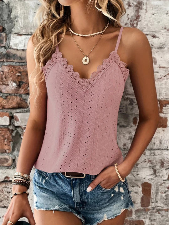 Ellanie - Elegante top de encaje sin mangas
