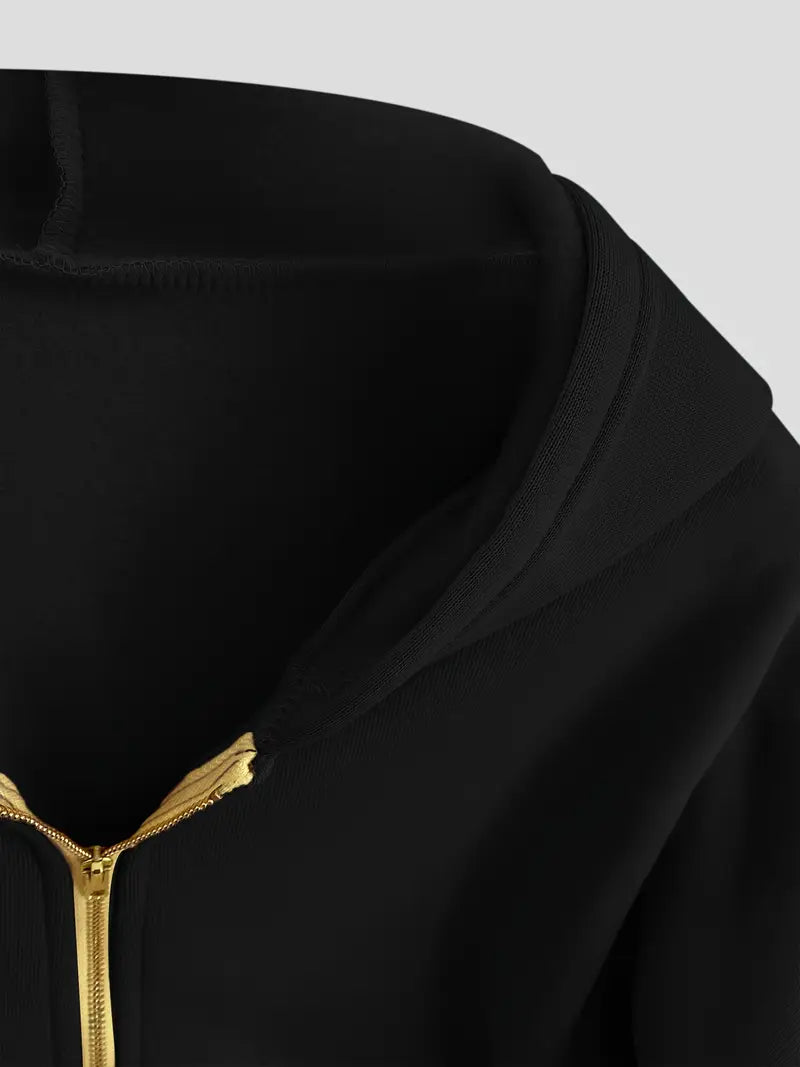 Scarlet – Sudadera corta con capucha de algodón con cremallera