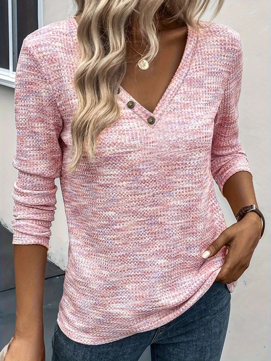 Adrianna - Elegante sudadera de manga larga con cuello en V
