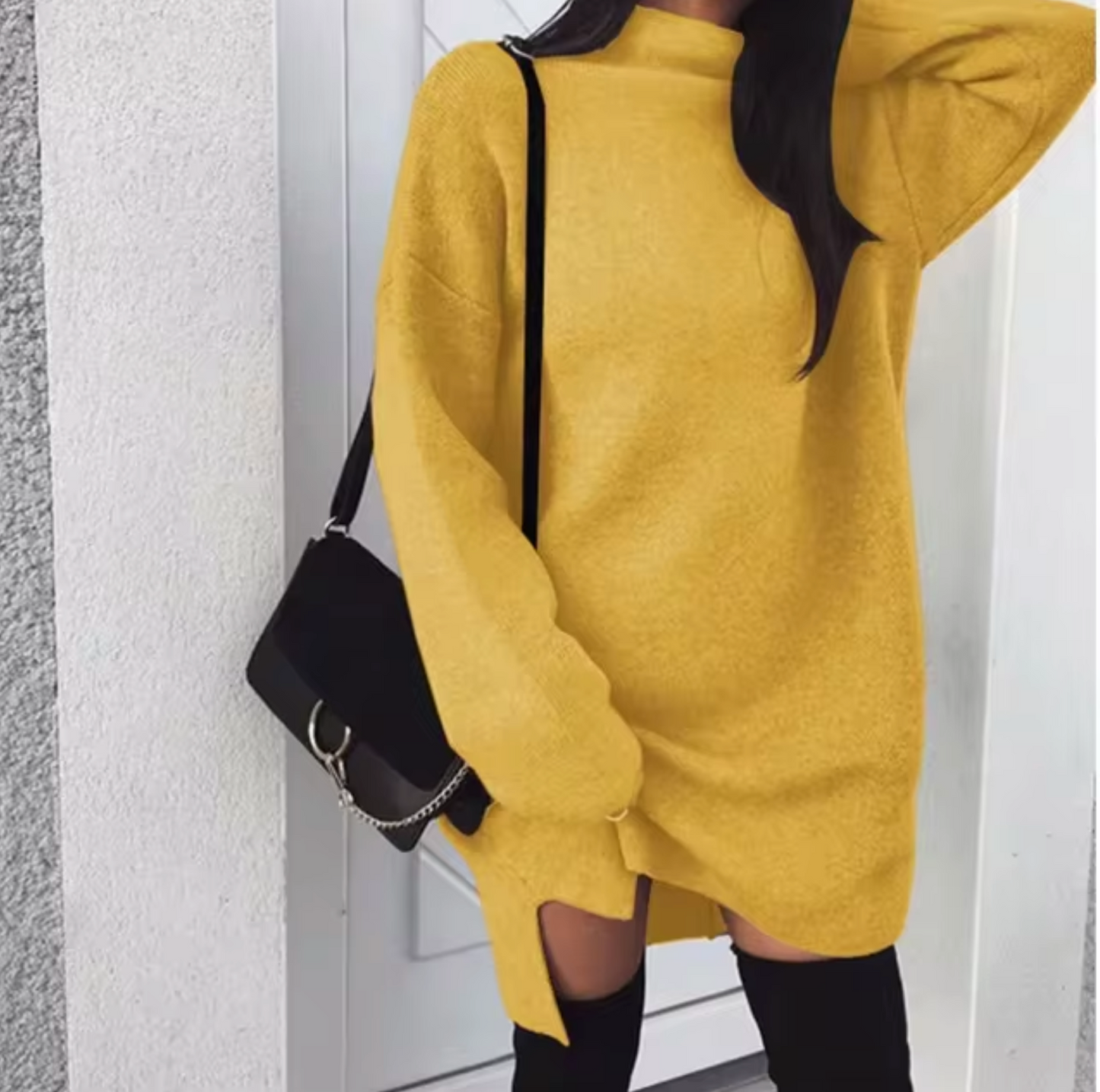 Bezy – Vestido de punto holgado con cuello vuelto