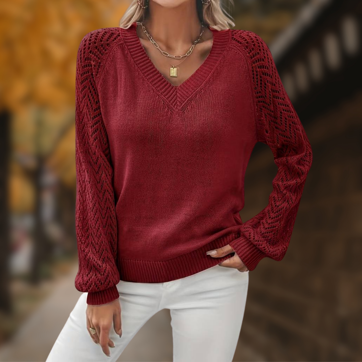 Naomie - Suéter informal y elegante con cuello en V