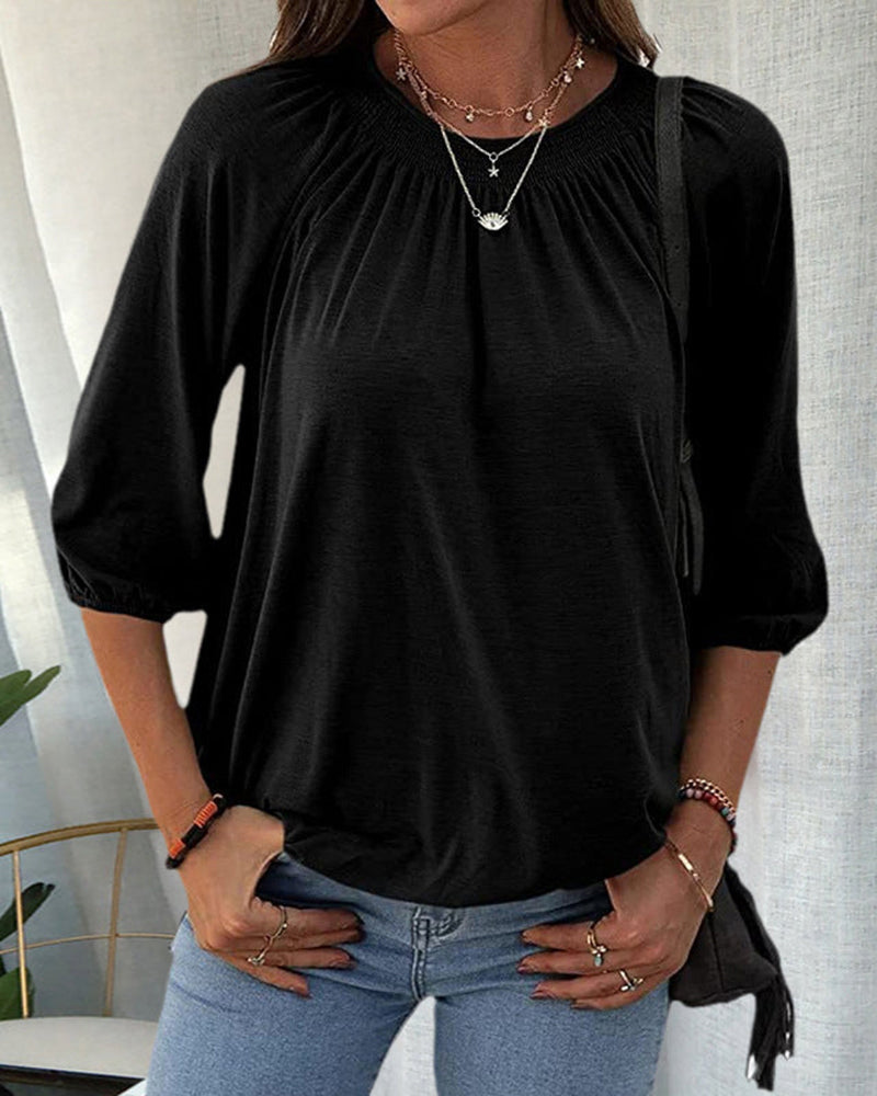 Clarinda - Blusa de media manga elegante y versátil