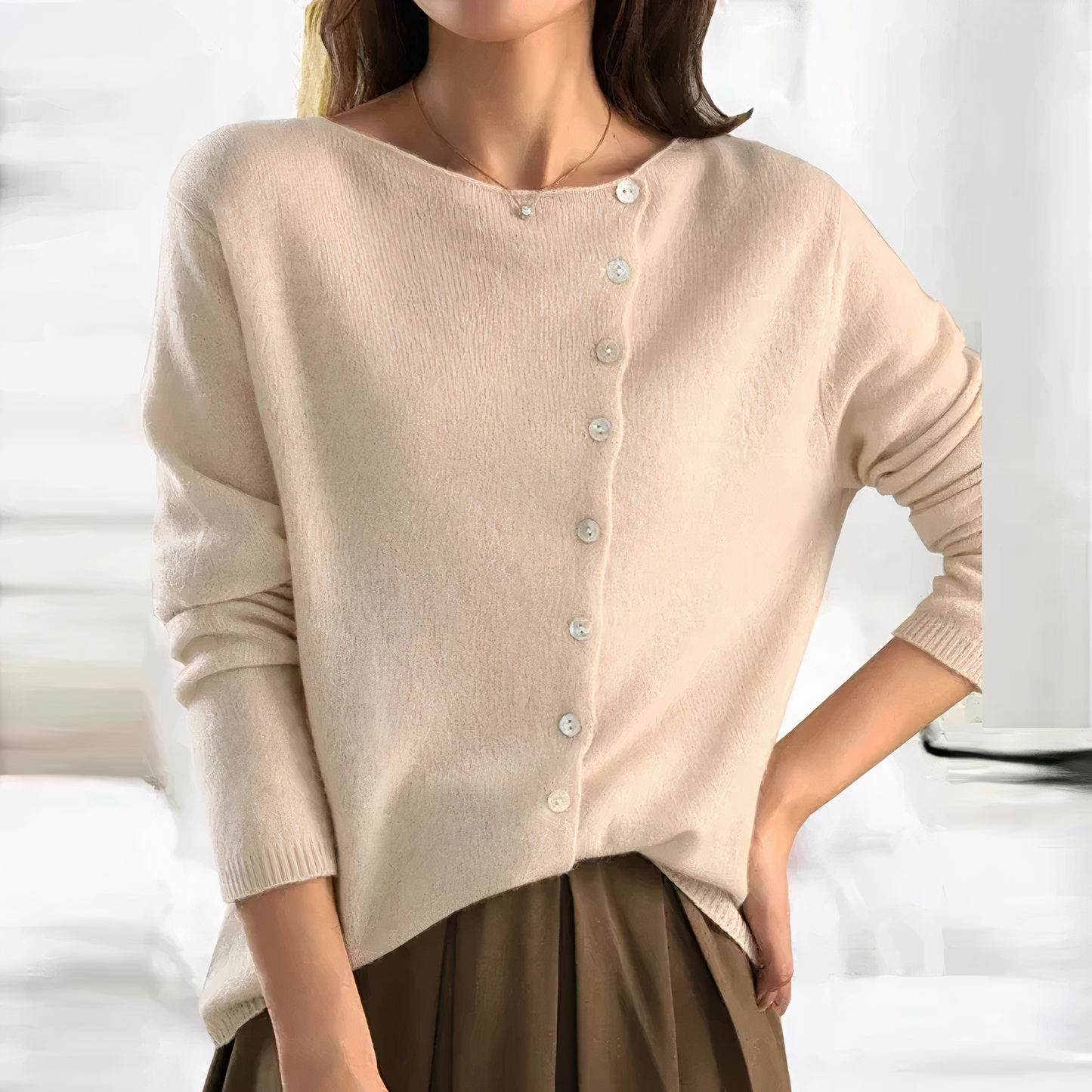 Arleth - Cárdigan elegante con cierre de botones