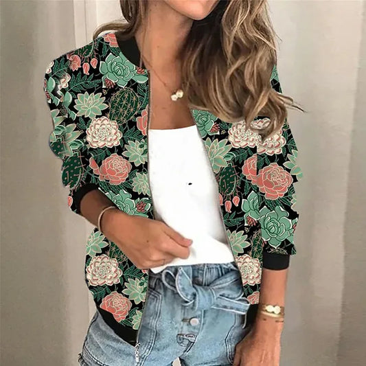 Grace - Chaqueta Estampada con Cremallera