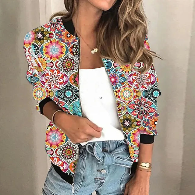 Becky - Chaqueta estampada con cremallera