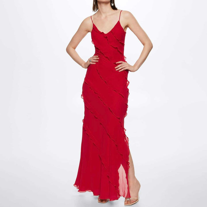 Cory - Vestido largo elegante con volantes