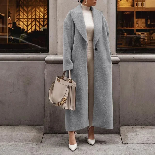 Kaitlin - Elegante gabardina larga oversize versátil