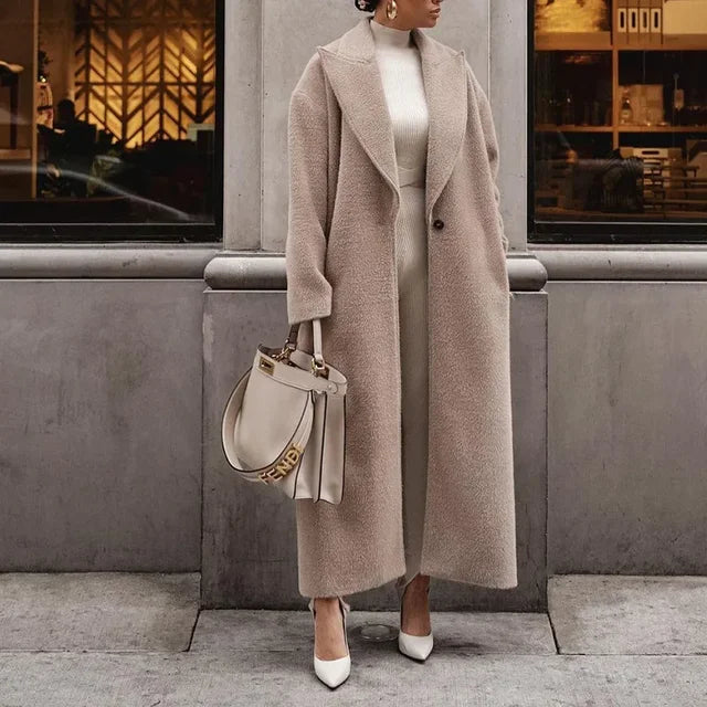 Kaitlin - Elegante gabardina larga oversize versátil