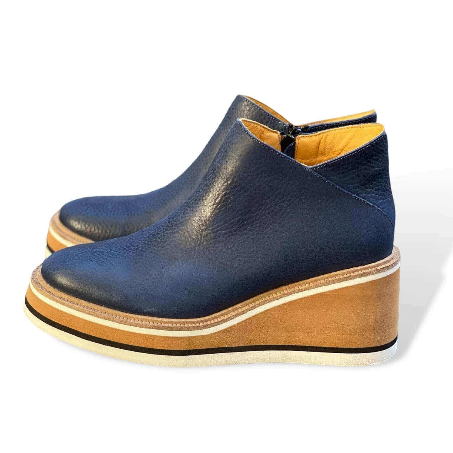 Raneza - Botines de Cuña con Cremallera de Piel