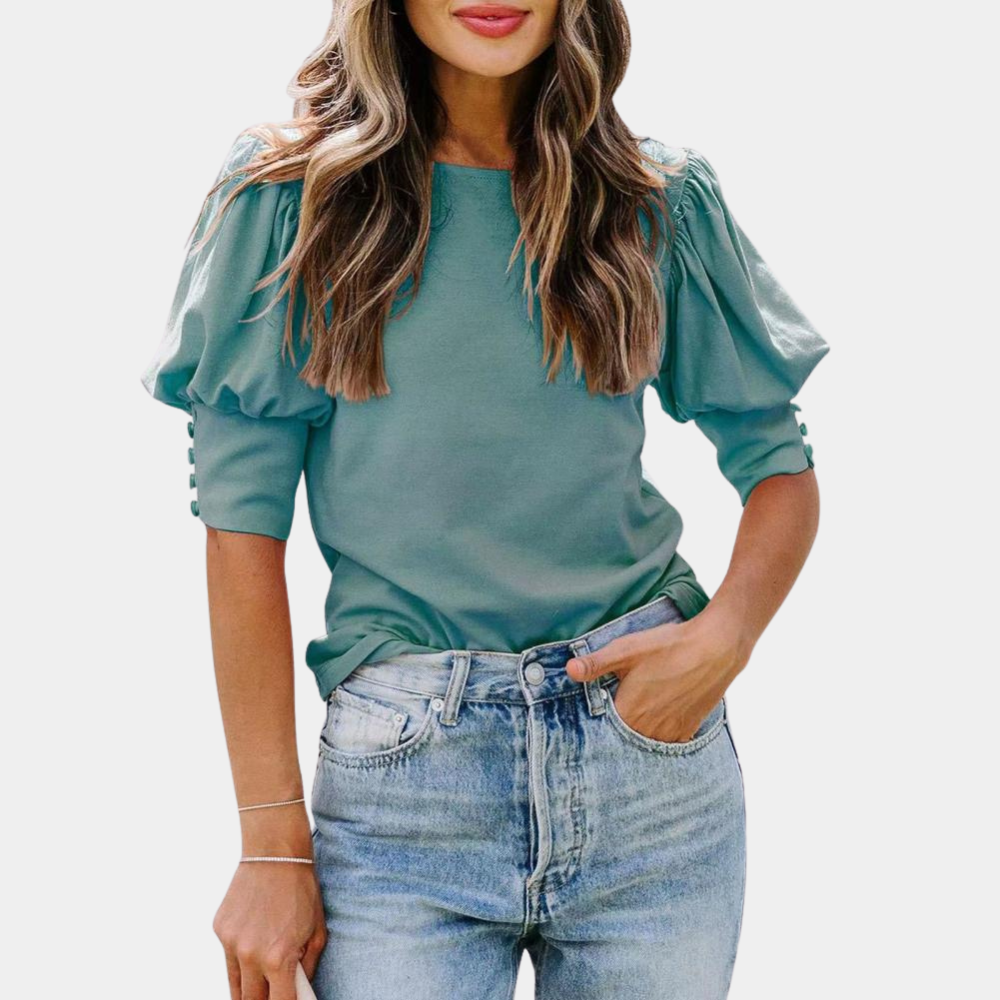 Ysoline - Elegante blusa de mangas abullonadas