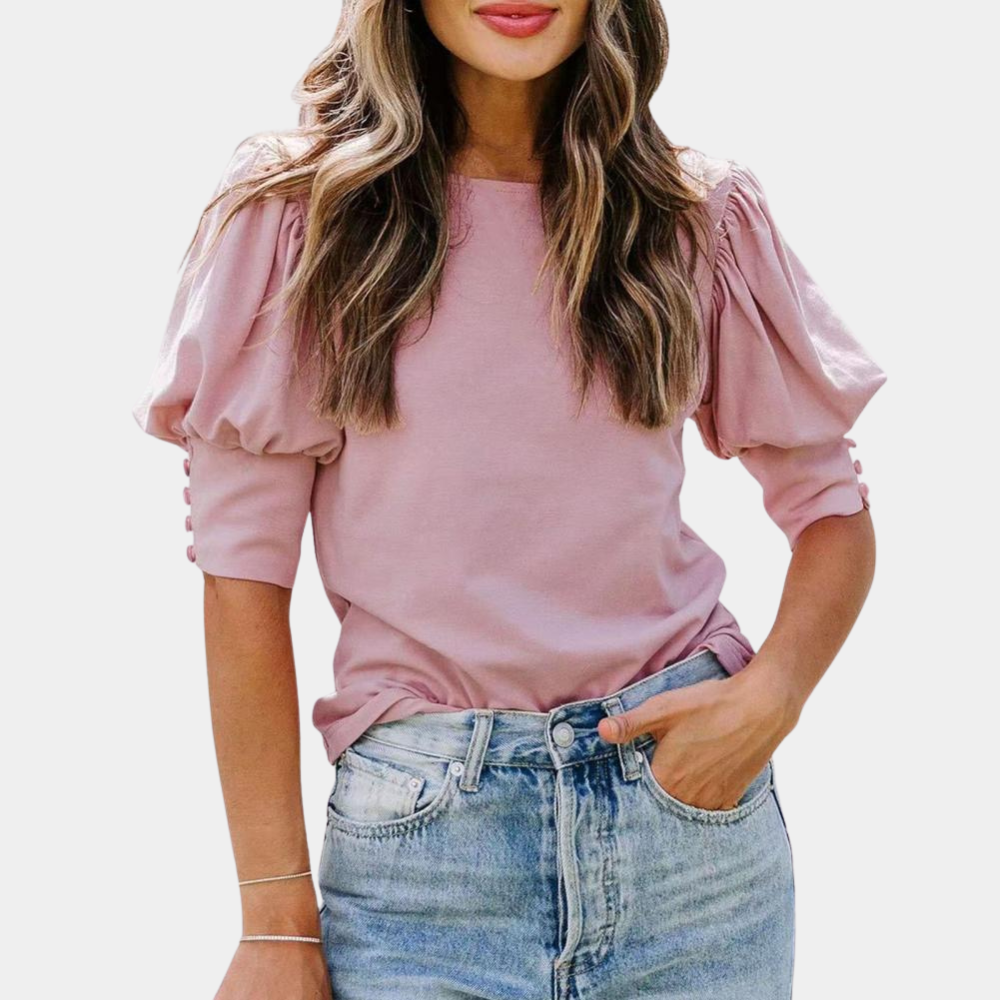 Ysoline - Elegante blusa de mangas abullonadas