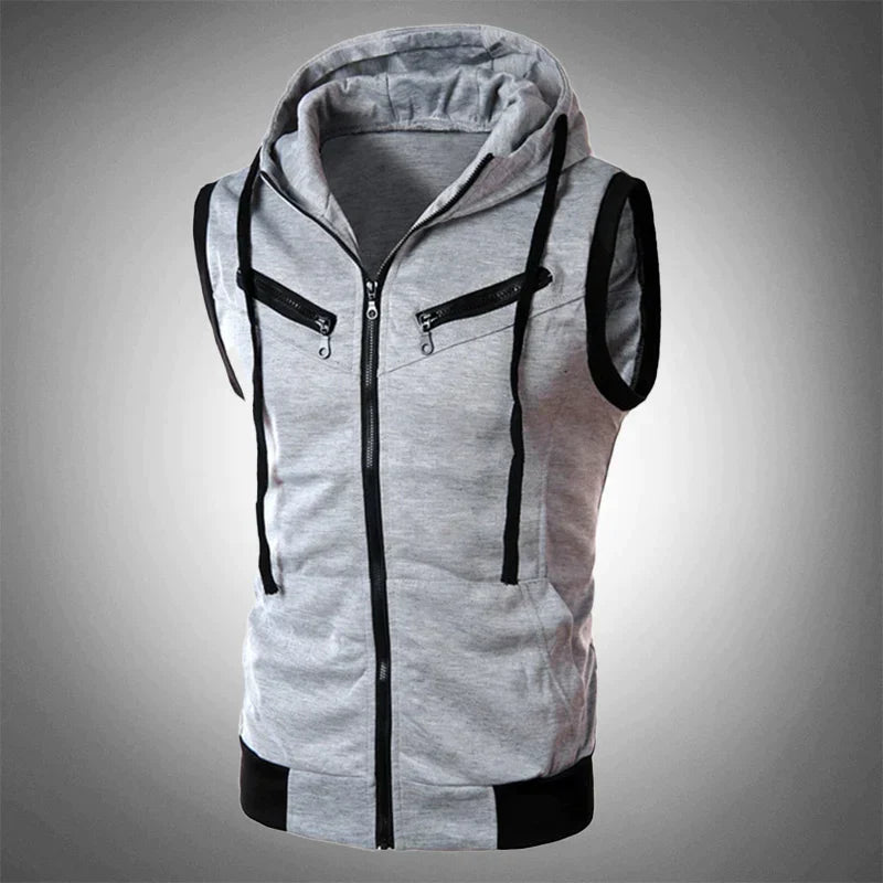 Carson - Chaleco slim fit con capucha