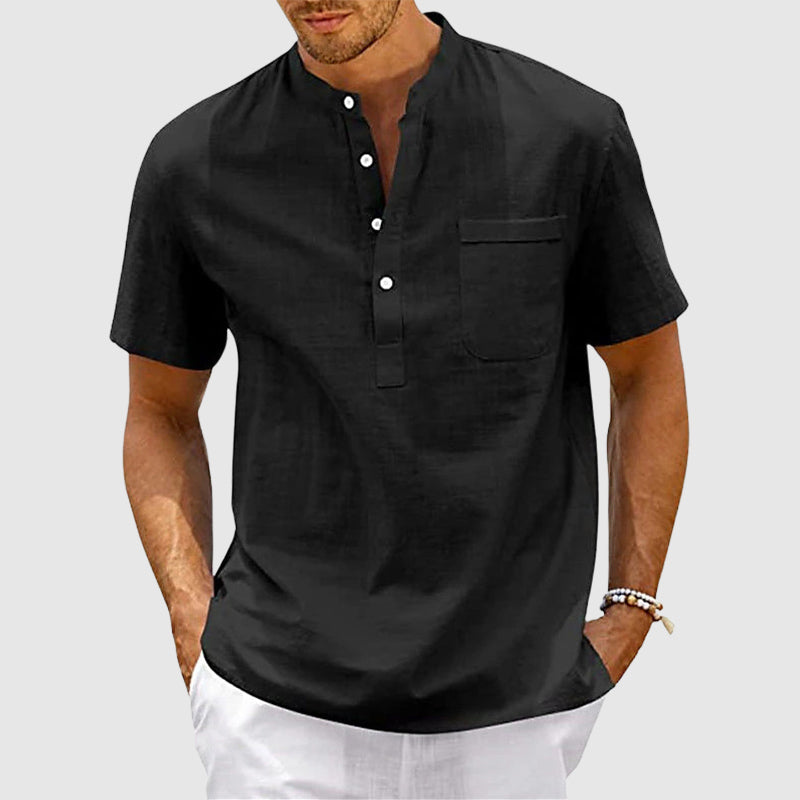 Lukas - Camisa casual elegante de manga corta con botones