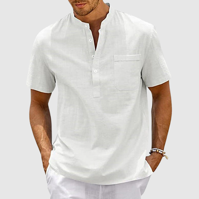 Lukas - Camisa casual elegante de manga corta con botones