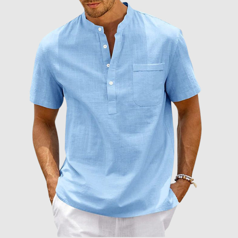Lukas - Camisa casual elegante de manga corta con botones