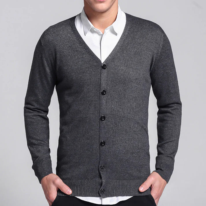 Gareth - Chaqueta clásica con cuello de pico y botones