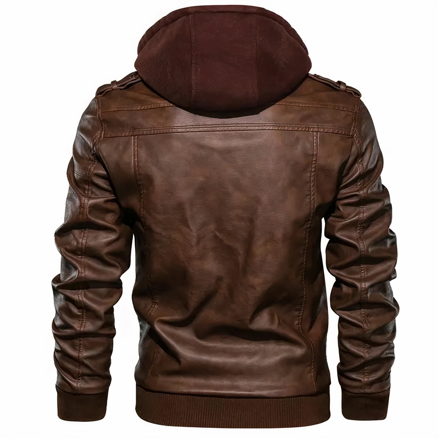 Grant - Chaqueta de moto de piel sintética para hombre