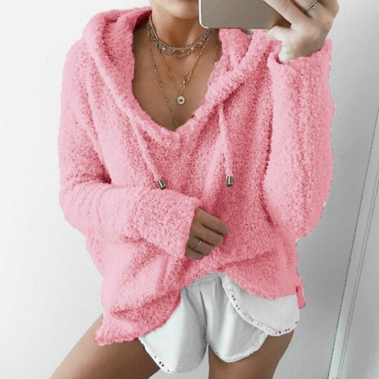 Olivianne - Elegante chaqueta con capucha de forro polar suave