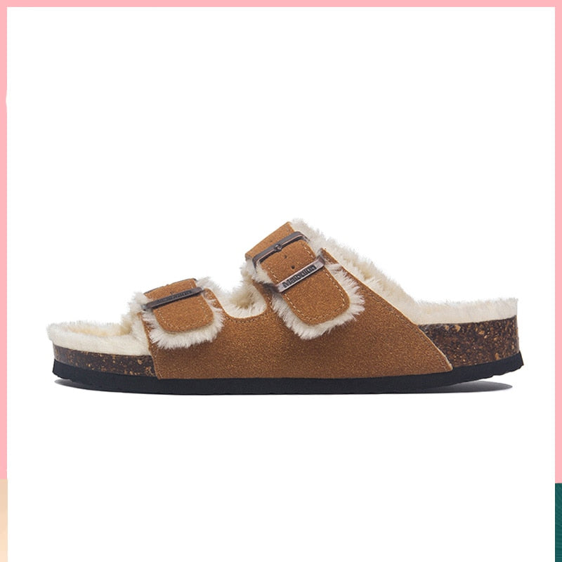 Macey - Sandalias hebilla con pelo