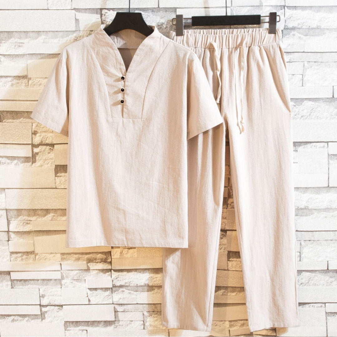 Kaden - Conjunto casual de camisa y pantalón