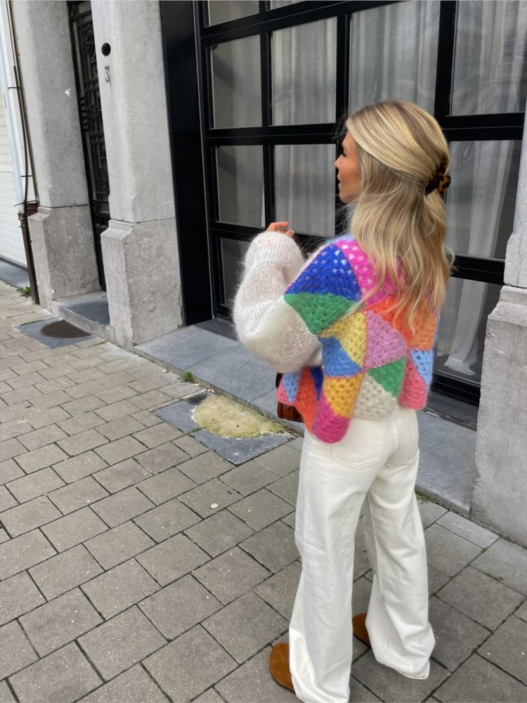 Polly - Cárdigan Patchwork de Colores