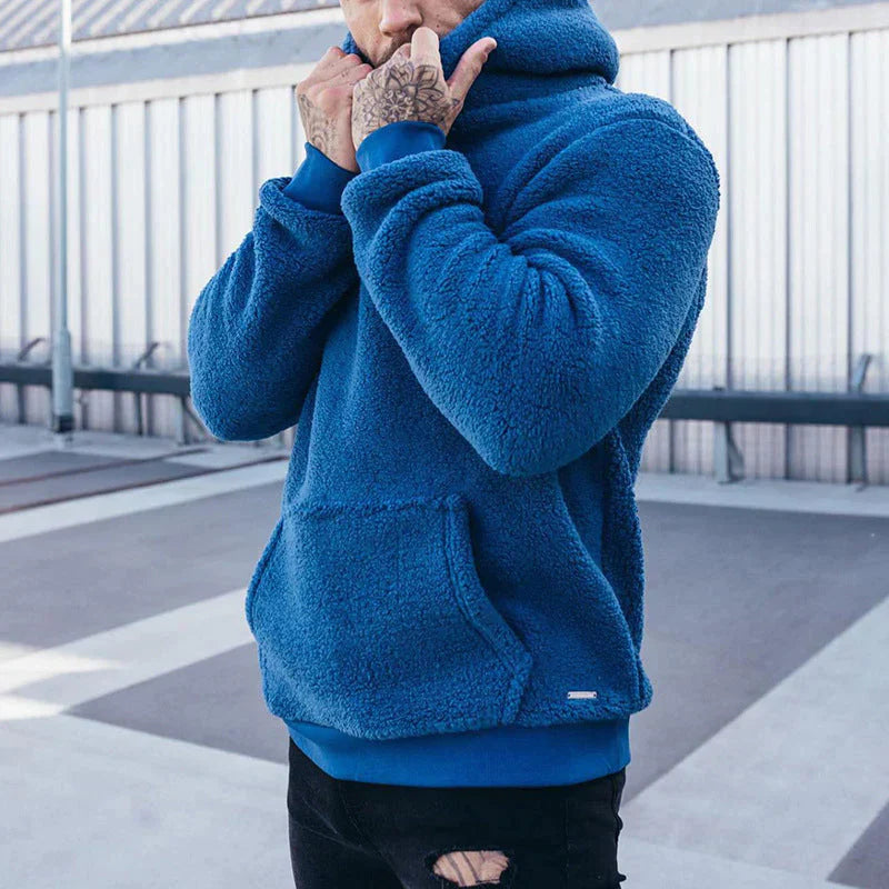Louis - Sudadera con capucha de felpa de manga larga