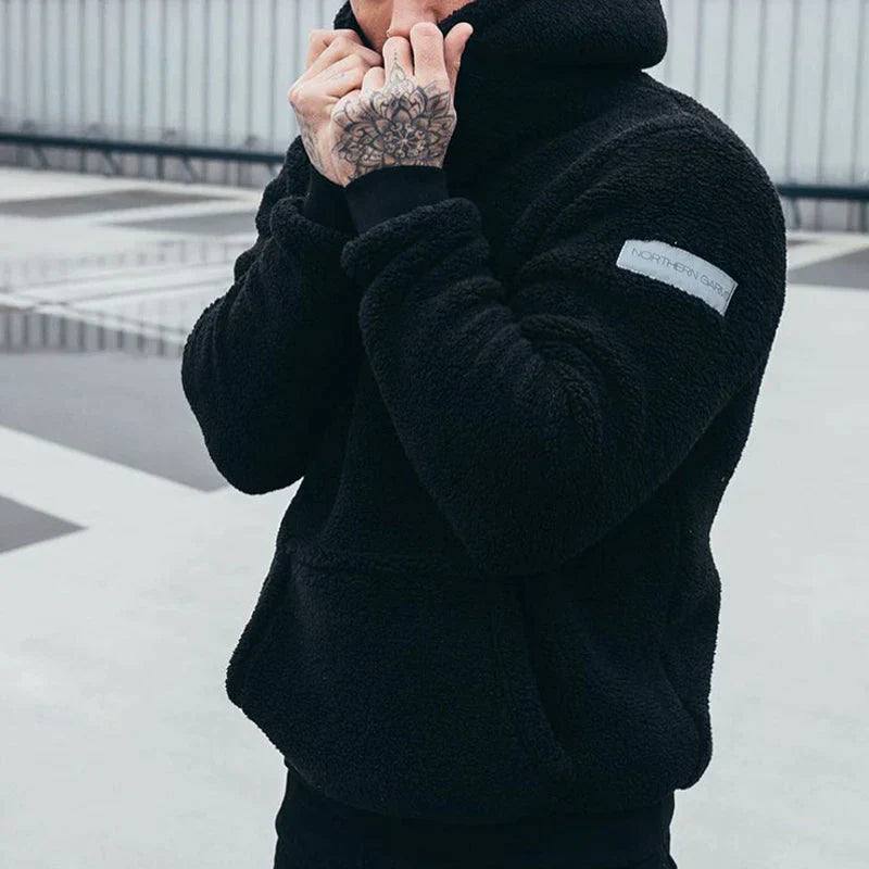 Louis - Sudadera con capucha de felpa de manga larga