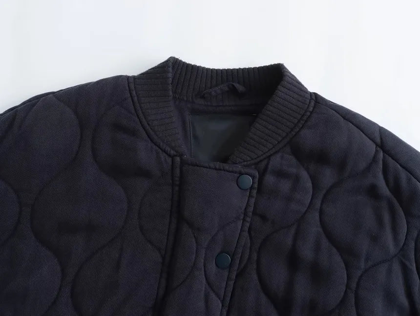 Emery – Chaqueta de algodón con cuello redondo