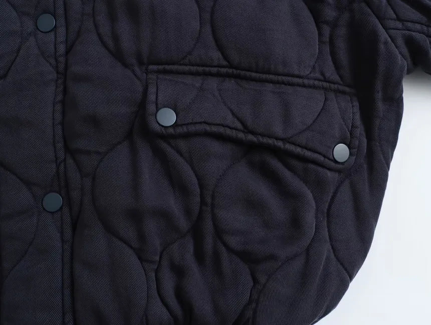 Emery – Chaqueta de algodón con cuello redondo