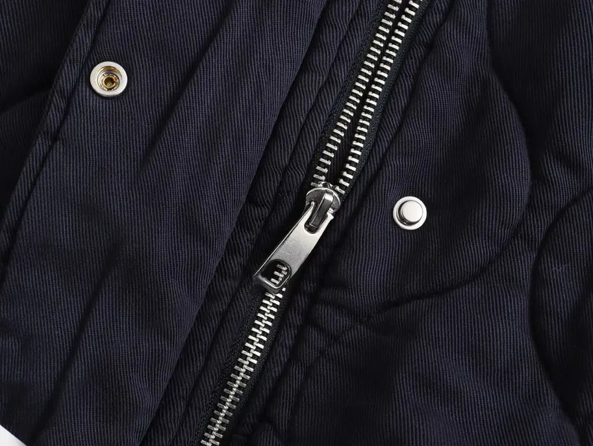 Emery – Chaqueta de algodón con cuello redondo