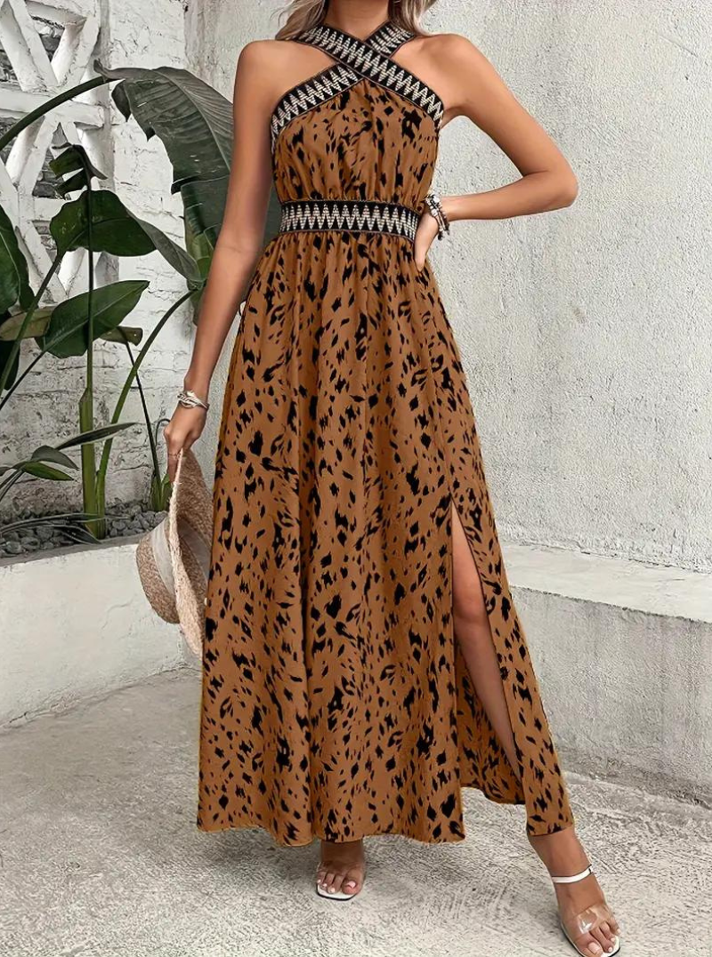 Beverlyn - Elegante maxivestido boho sin mangas