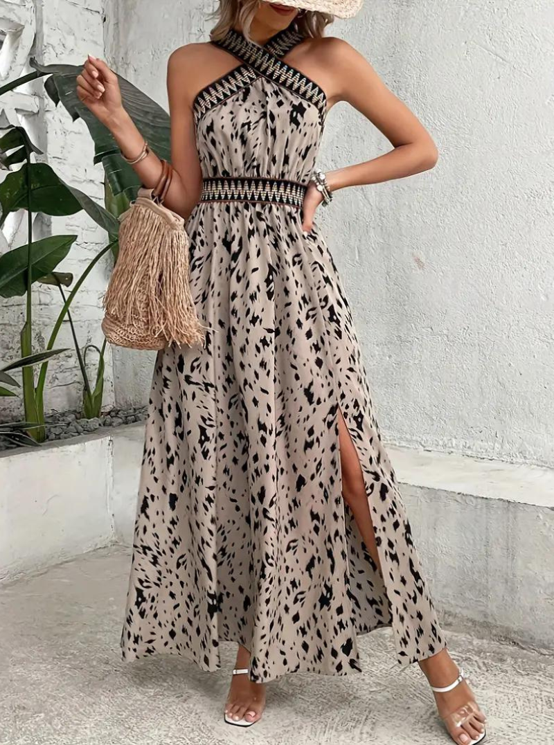 Beverlyn - Elegante maxivestido boho sin mangas
