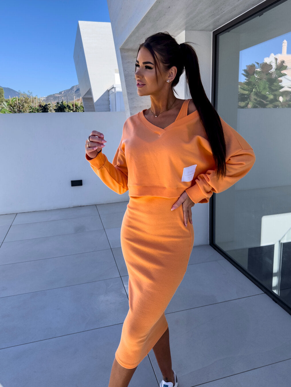 Hailey - Conjunto de sudadera y vestido Luxes