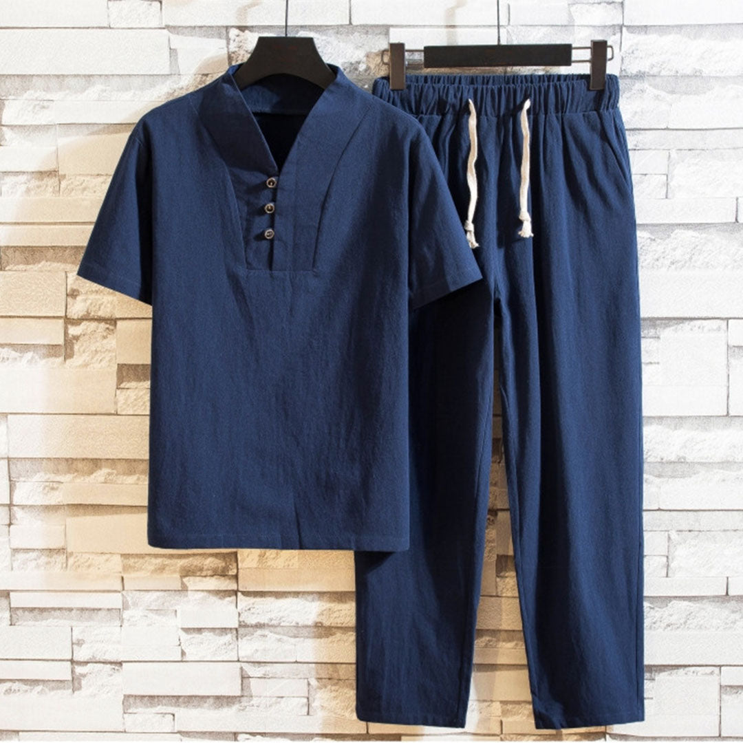 Kaden - Conjunto casual de camisa y pantalón