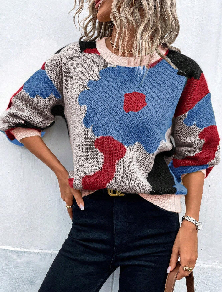 Liselotte - Cómodo suéter holgado con estampado floral